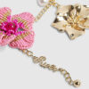 Pink Beaded Flower Charm