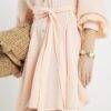 Pink Belted Mini Shirt Dress