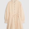 Pink Belted Mini Shirt Dress