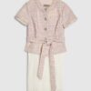 Pink Boucle Hybrid Mini Dress