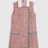 Pink Collared Boucle Whipstitch Mini Dress