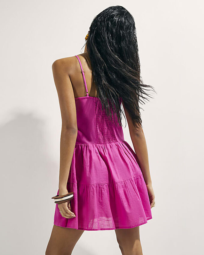 Pink Cornelli Mini Beach Dress