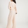 Pink Crinkle Wide Leg Trousers