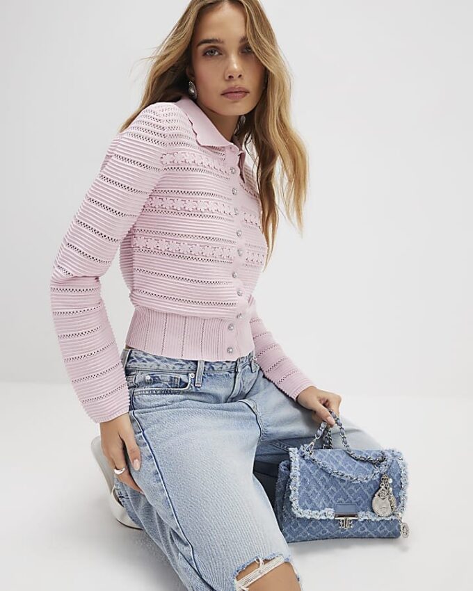 Pink Daisy Cardigan