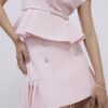 Pink Diamante Pleated Mini Skirt