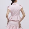 Pink Diamante Pleated Mini Skirt