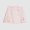 Pink Diamante Pleated Mini Skirt