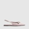 Pink Double Bow Sling Back Flat Shoes