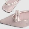 Pink Double Bow Sling Back Flat Shoes