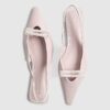 Pink Double Bow Sling Back Flat Shoes