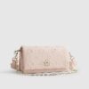 Pink Embossed Monogram Cross Body Bag