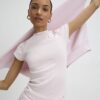 Pink Fitted Ribbed T-shirt