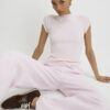 Pink Fitted Ribbed T-shirt