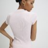 Pink Fitted Ribbed T-shirt