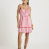 Pink floral embellished beach dress
