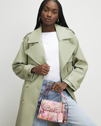 Pink Floral Mini Charm Tote Bag