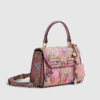 Pink Floral Mini Charm Tote Bag
