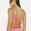 Pink floral print print bikini top
