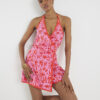 Pink Floral Print Sleeveless Playsuit