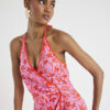 Pink Floral Print Sleeveless Playsuit