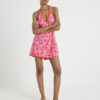 Pink Floral Print Sleeveless Playsuit