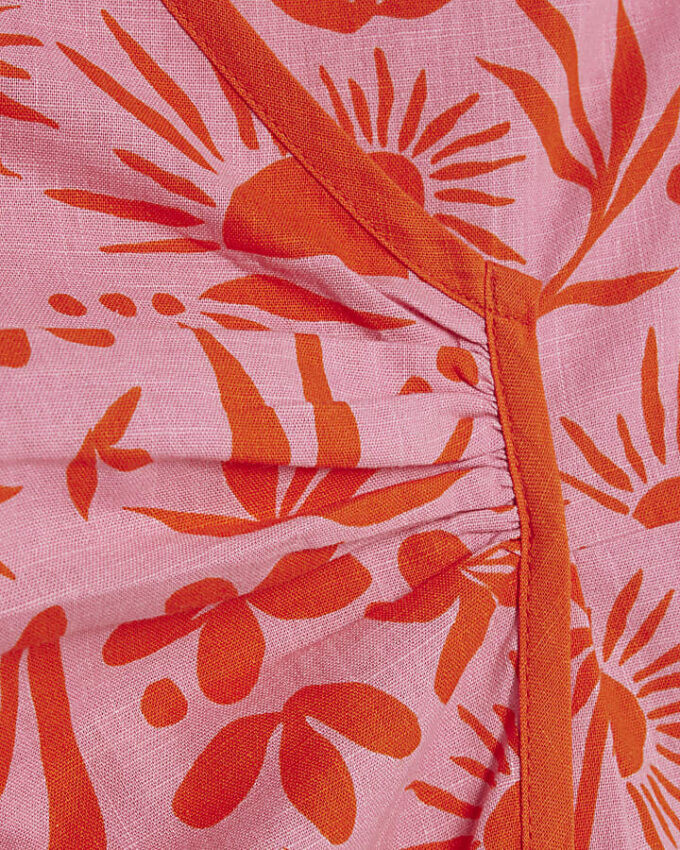 Pink Floral Print Sleeveless Playsuit