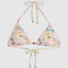 Pink Floral Print Triangle Bikini Top