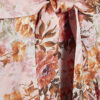 Pink Floral Satin Belted Mini Shirt Dress