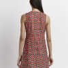Pink floral sleeveless shift mini dress