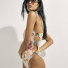 Pink Graphic Print Tie Strap Swimsuit
