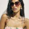 Pink Graphic Print Tie Strap Swimsuit