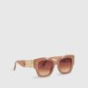 Pink Hammered Side Detail Sunglasses