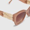 Pink Hammered Side Detail Sunglasses