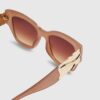 Pink Hammered Side Detail Sunglasses