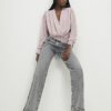 Pink Knitted Hybrid Long Sleeve Top