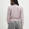 Pink Knitted Hybrid Long Sleeve Top