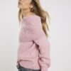 Pink Long Sleeve Bardot Jumper