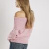 Pink Long Sleeve Bardot Jumper