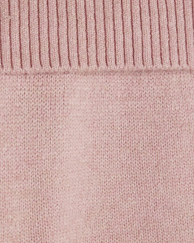 Pink Long Sleeve Bardot Jumper