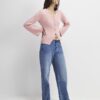 Pink Long Sleeve Button Detail Cardigan