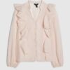 Pink Long Sleeve Frilled Shirt