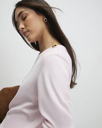 Pink Long Sleeve Knitted Top Pink Long Sleeve Knitted Top