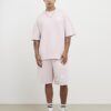 Pink Oversized Fit Pink Lisiere Shorts