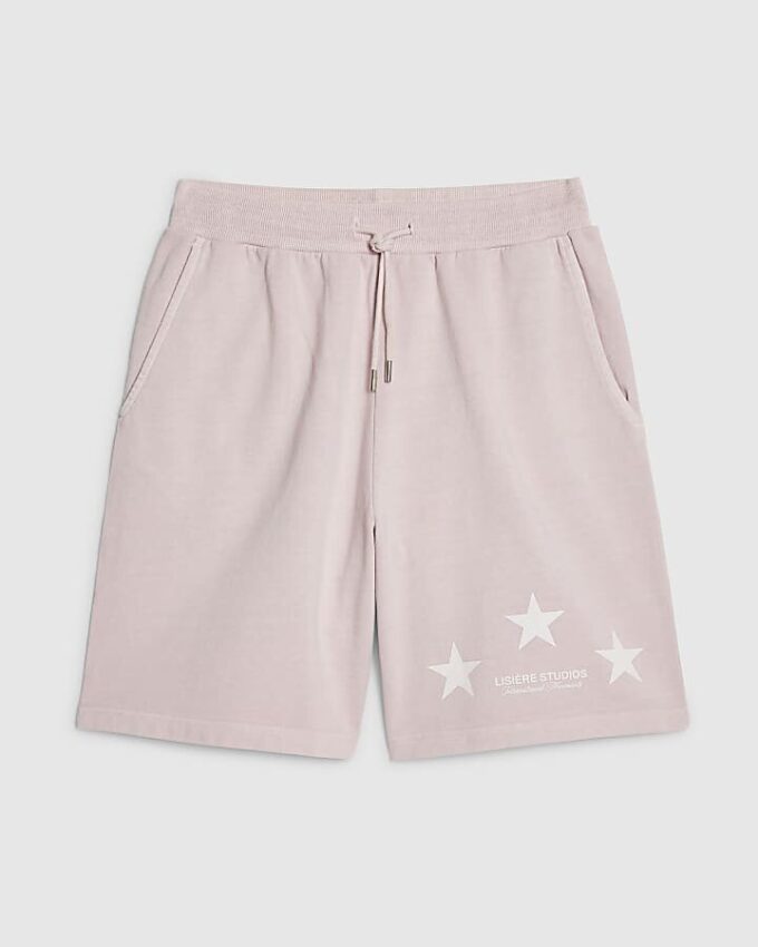 Pink Oversized Fit Pink Lisiere Shorts
