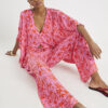Pink Palm Printed Beach Trousers