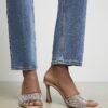 Pink Pearl Perspex Heeled Mule Sandals