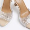 Pink Pearl Perspex Heeled Mule Sandals