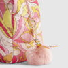 Pink Pom Pom Plaited Scarf Flower Bag Charm
