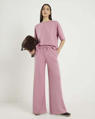 Pink Premium Wide Leg Joggers