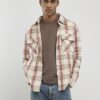 Pink Regular Fit Checked Double Pocket Shirt